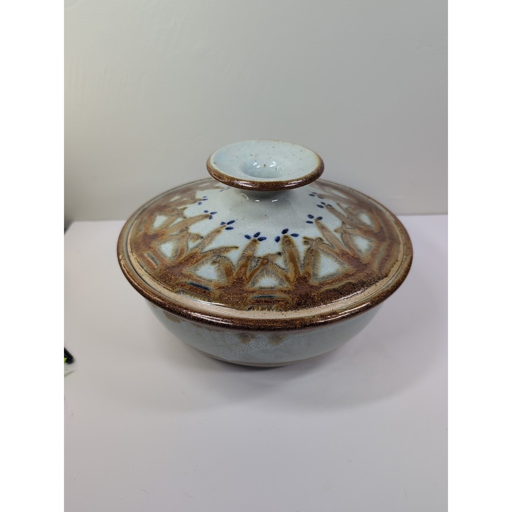 Pottery Stoneware‎ Steamer Pot  Blue And Brown